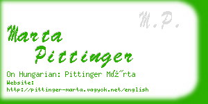marta pittinger business card
